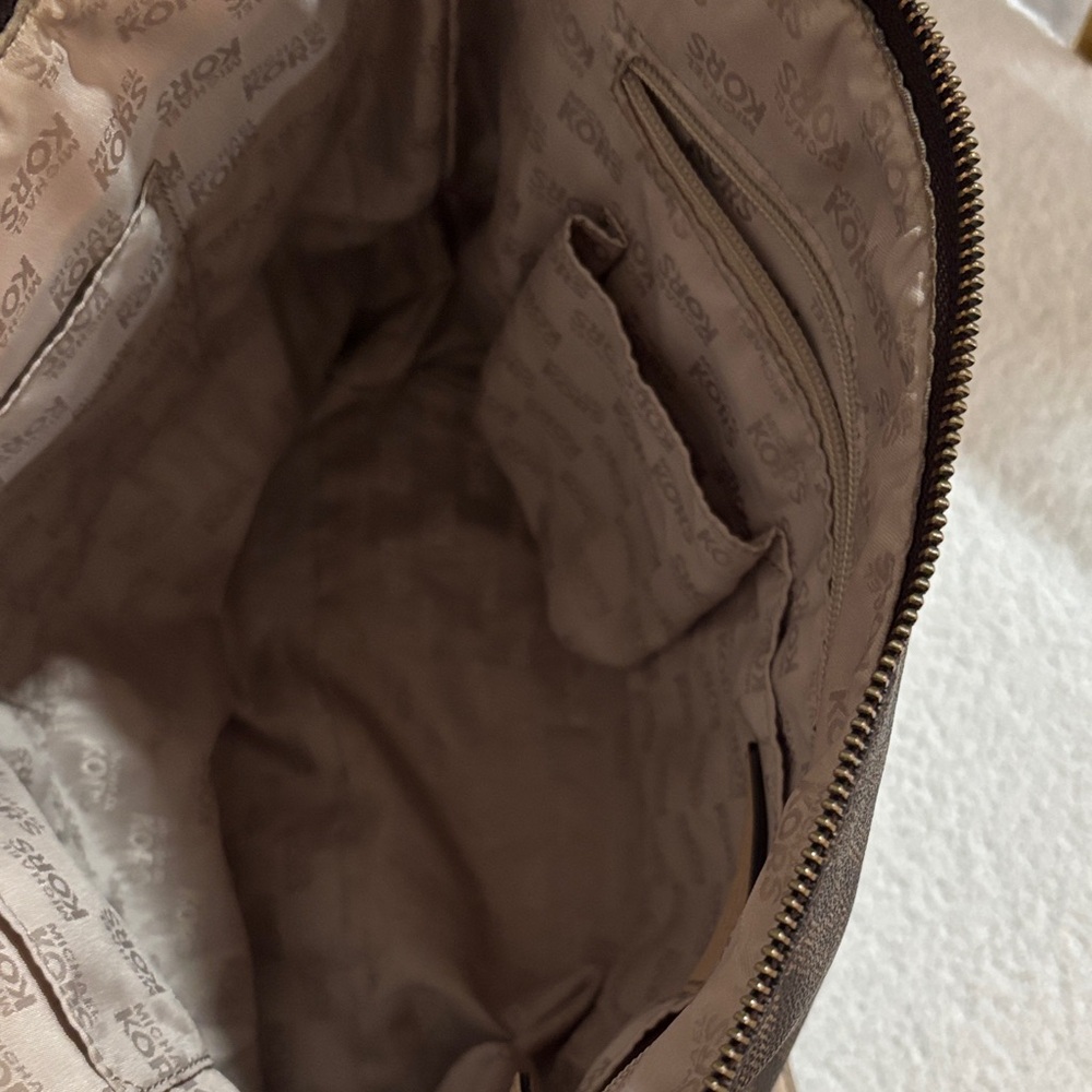 Michael Kors Dark Brown Tote with Gold Accents - Picture 6 of 8